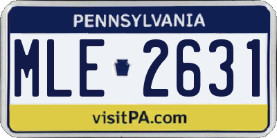 PA license plate MLE2631