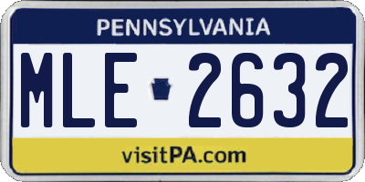 PA license plate MLE2632