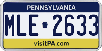 PA license plate MLE2633