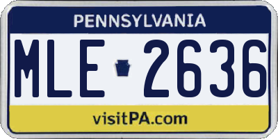 PA license plate MLE2636