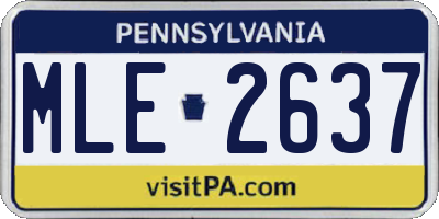 PA license plate MLE2637