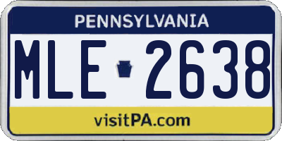 PA license plate MLE2638