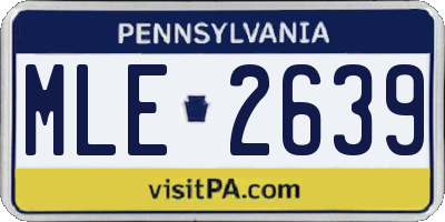 PA license plate MLE2639