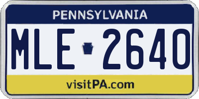 PA license plate MLE2640