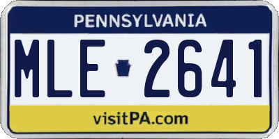 PA license plate MLE2641