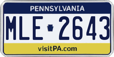 PA license plate MLE2643