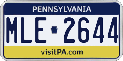 PA license plate MLE2644