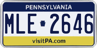 PA license plate MLE2646