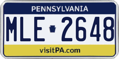 PA license plate MLE2648