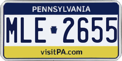 PA license plate MLE2655