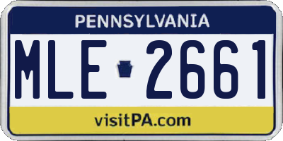 PA license plate MLE2661
