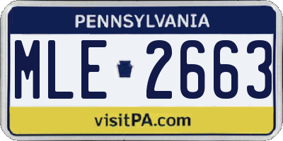 PA license plate MLE2663
