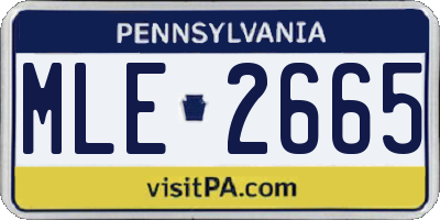 PA license plate MLE2665