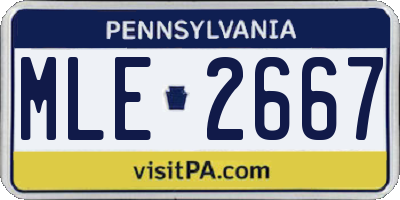 PA license plate MLE2667