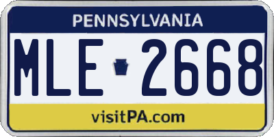 PA license plate MLE2668