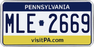 PA license plate MLE2669