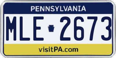 PA license plate MLE2673