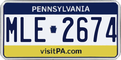 PA license plate MLE2674