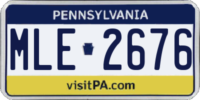 PA license plate MLE2676