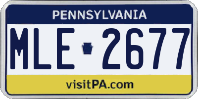 PA license plate MLE2677