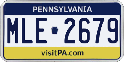 PA license plate MLE2679