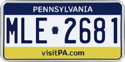 PA license plate MLE2681