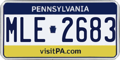 PA license plate MLE2683