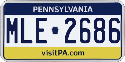 PA license plate MLE2686