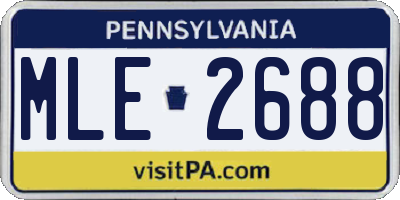 PA license plate MLE2688