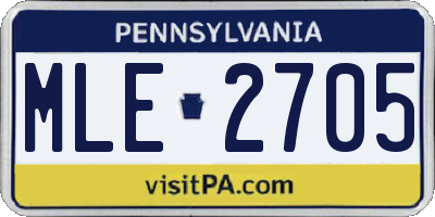 PA license plate MLE2705