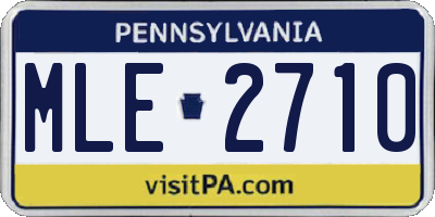 PA license plate MLE2710