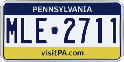 PA license plate MLE2711
