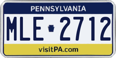 PA license plate MLE2712