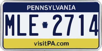 PA license plate MLE2714