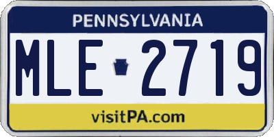 PA license plate MLE2719