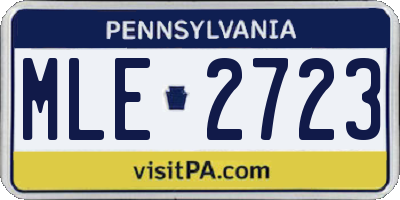 PA license plate MLE2723