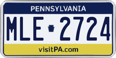 PA license plate MLE2724