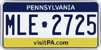 PA license plate MLE2725