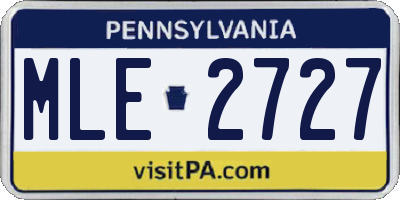 PA license plate MLE2727