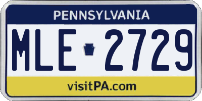 PA license plate MLE2729