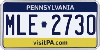 PA license plate MLE2730