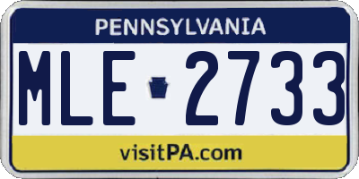 PA license plate MLE2733