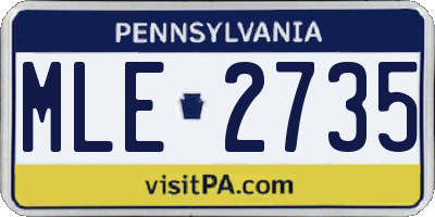 PA license plate MLE2735