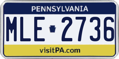 PA license plate MLE2736