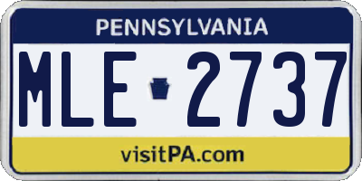 PA license plate MLE2737