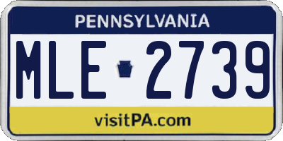 PA license plate MLE2739