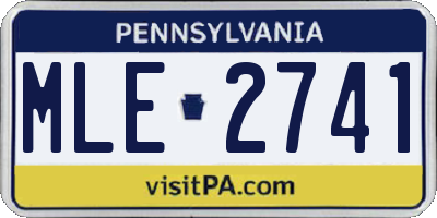 PA license plate MLE2741