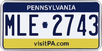 PA license plate MLE2743