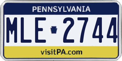 PA license plate MLE2744
