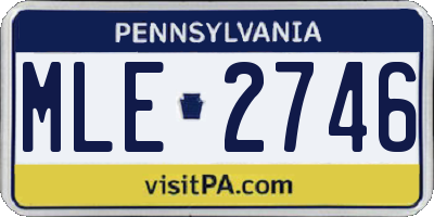 PA license plate MLE2746